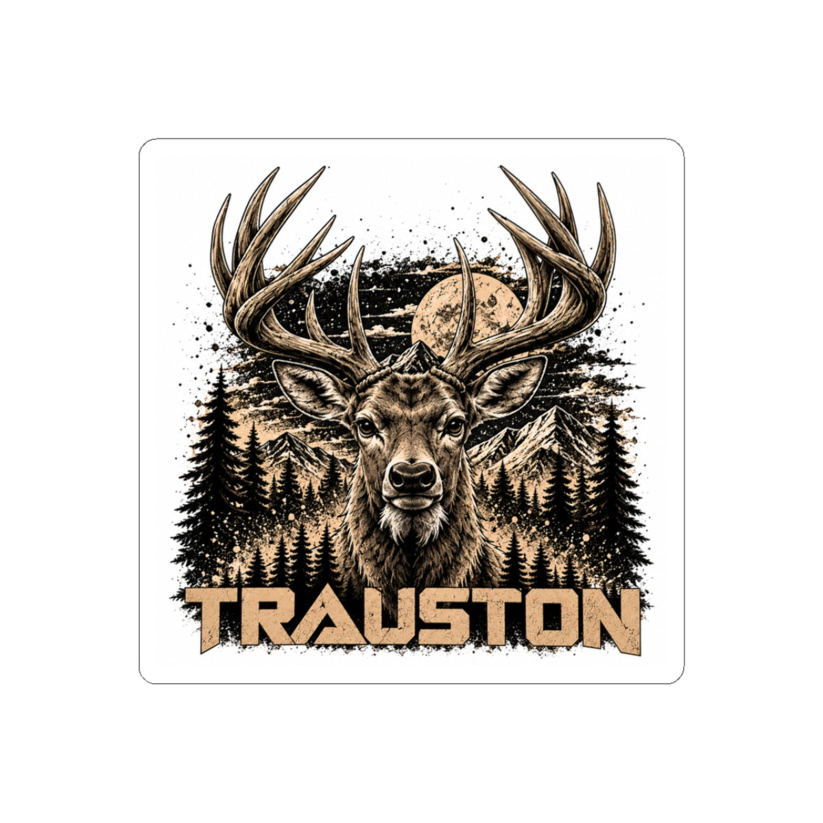 Product image of TRAUSTON| Deer Forest Kiss-Cut Sticker by TRAUSTON