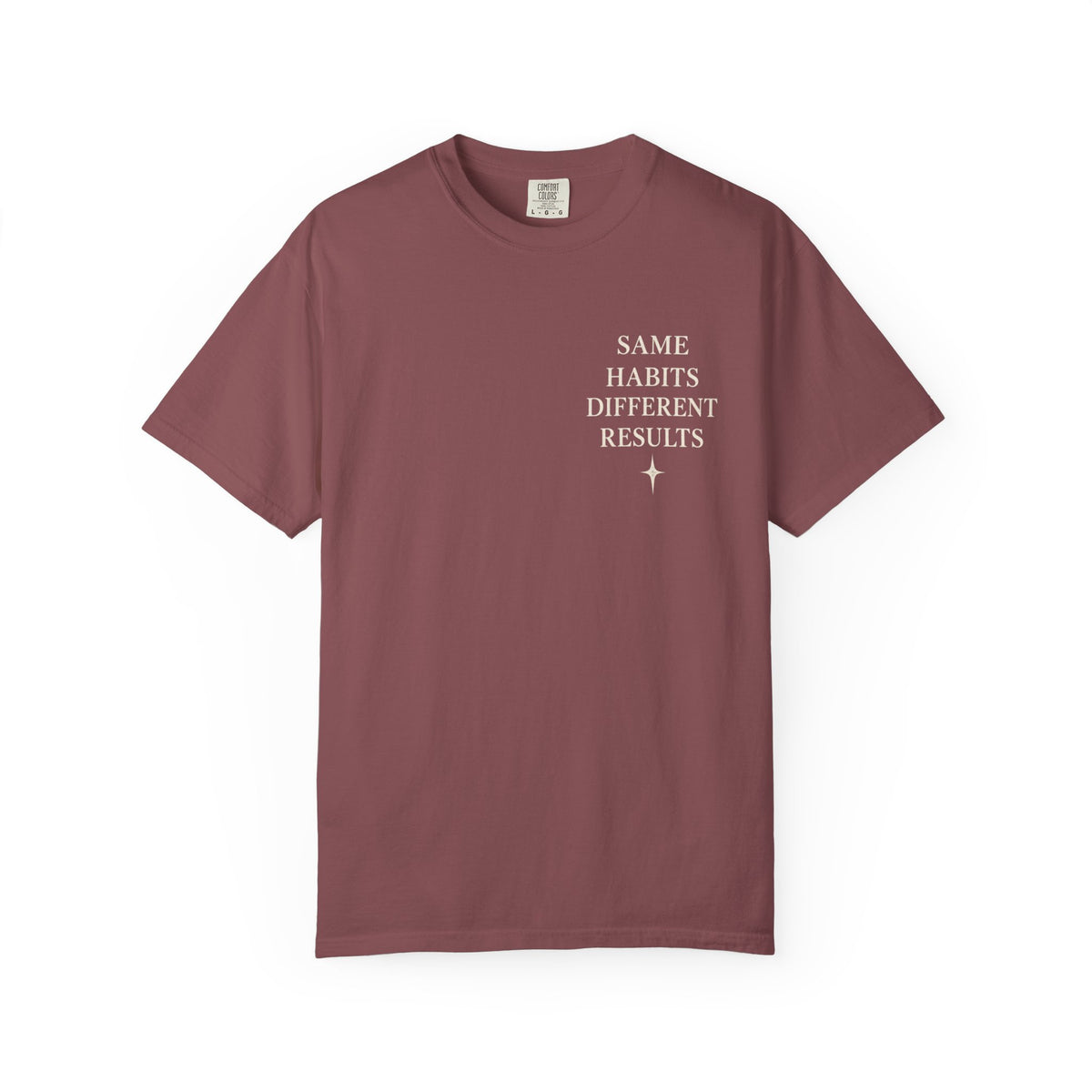 Discipline Garment-Dyed Tee with Same Habits Different Results on the front.