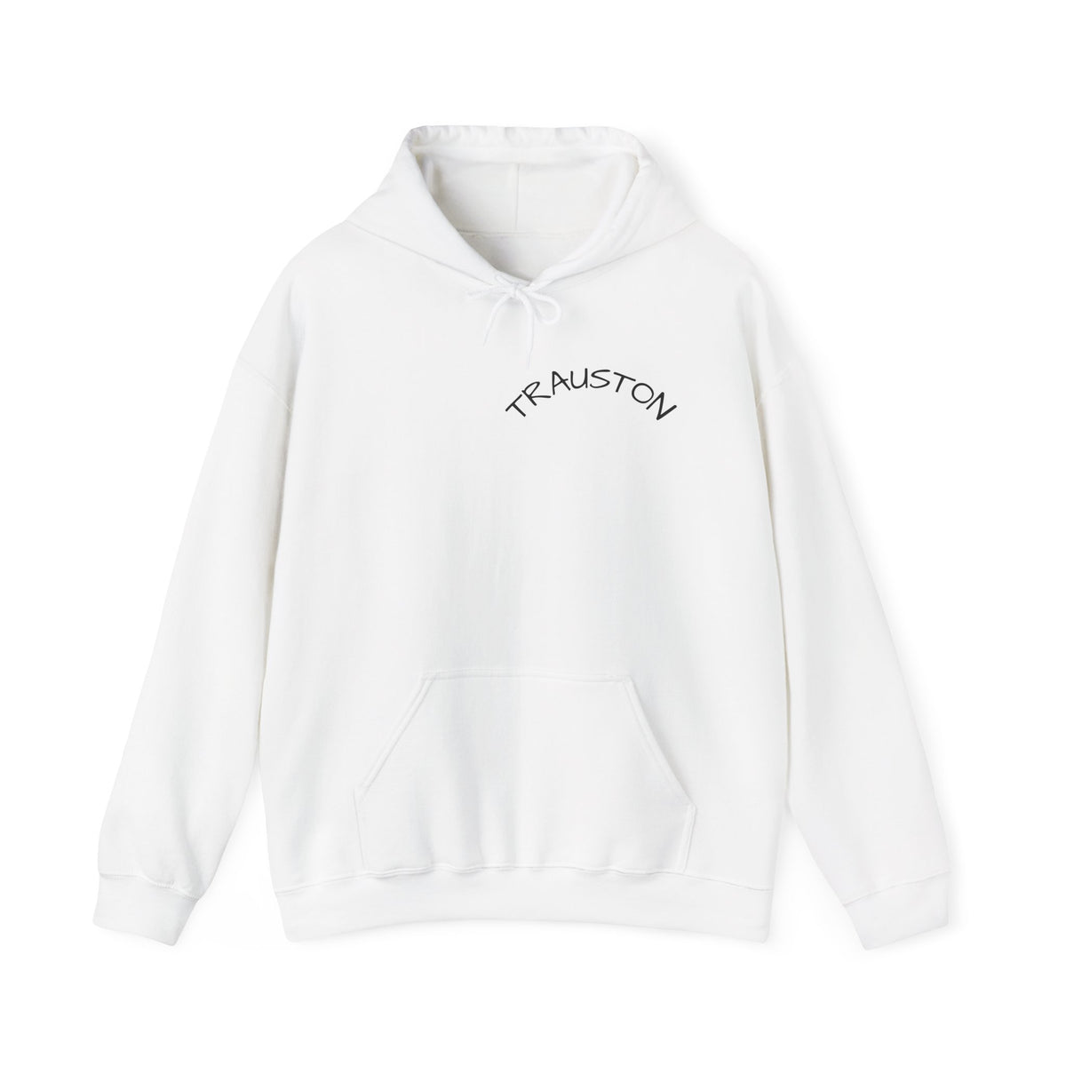 Front of the Founders Crest Script Hoodie with TRAUSTON script on the chest.