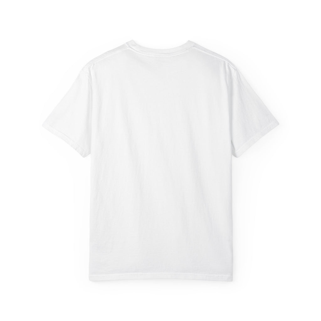 Unprinted back of the TRAUSTON Wordmark Garment-Dyed Tee.